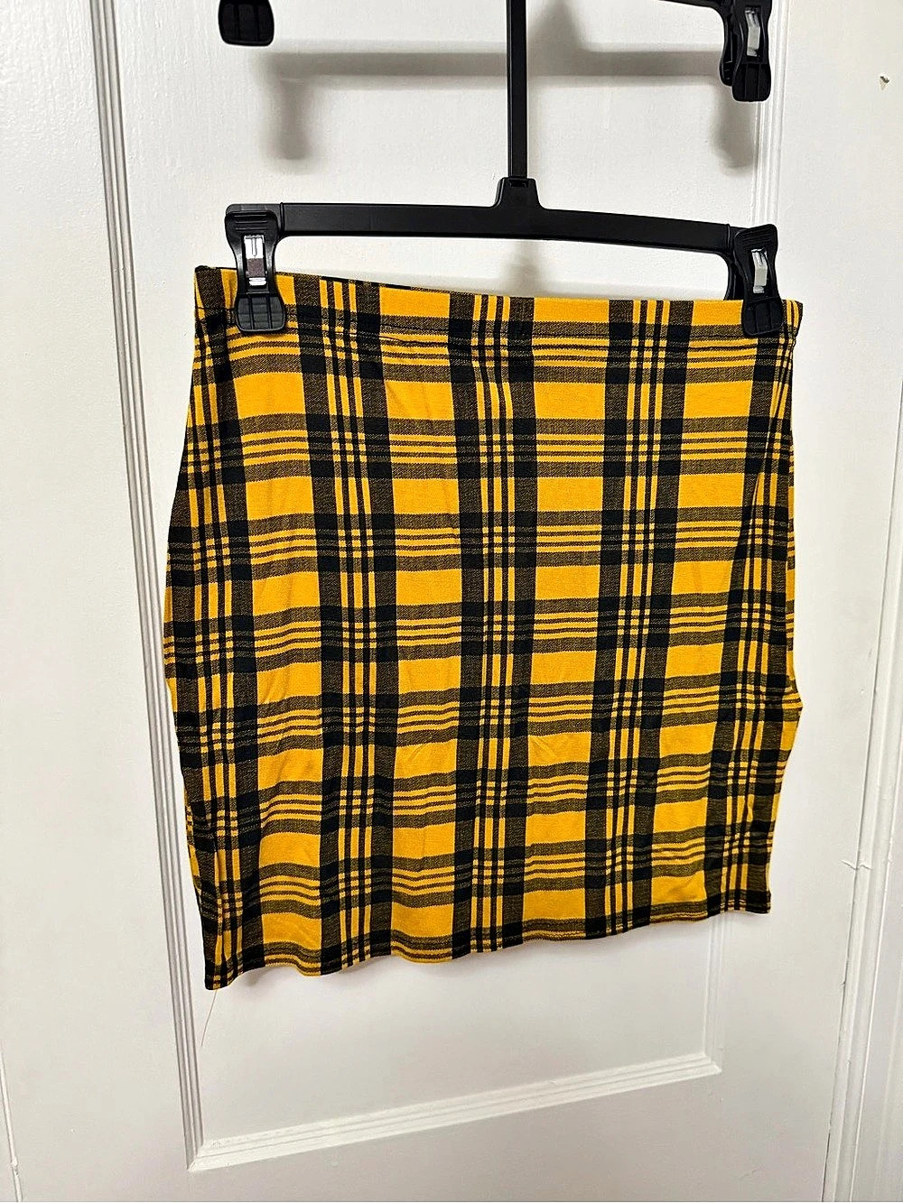 Boohoo Yellow Plaid Mini Skirt Clueless Cher Costume Size 10